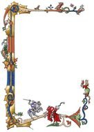 painted frame with medieval knights