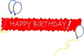 Happy Birthday Banner Clip Art drawing