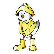 Baby Chick in a yellow cloak as an illustration