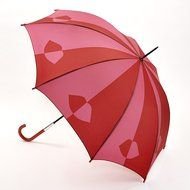 painted red striped umbrella on a white background