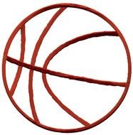 Basketball Outline Embroidery Design