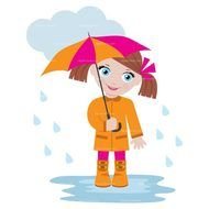Little Girl With Umbrella drawing
