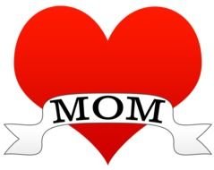 Heart with Mom banner, Tattoo design