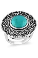 silver vintage ring with blue stone