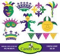 Mardi Gras Clip Art Page