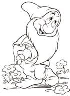 Snow White And Seven Dwarfs Coloring Page