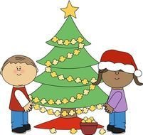 Kids As A Christmas Tree Clip Art