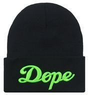 black hat with lettering Dope