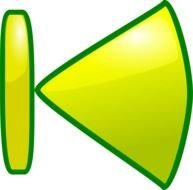 Green icons on the arrow and stick clipart