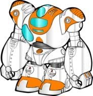 color drawing of a robot on a white background
