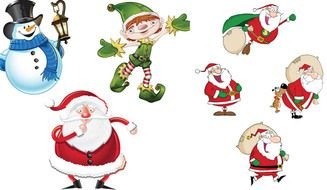 Colorful drawing for the Christmas clipart