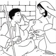 Jesus Heals Blind Bartimaeus Coloring Page