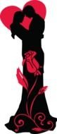 Valentines Day Couple Silhouette drawing