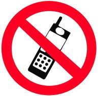 workplace cell phone forbidden sign