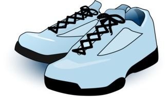 drawing of blue sneakers on a white background