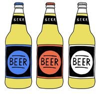 three Beer Bottle Drawing