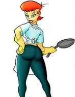 Clip art of hot cooking mum