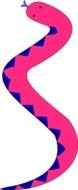 Cartoon pink and blue Snake