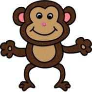 Cartoon standing monkey clipart