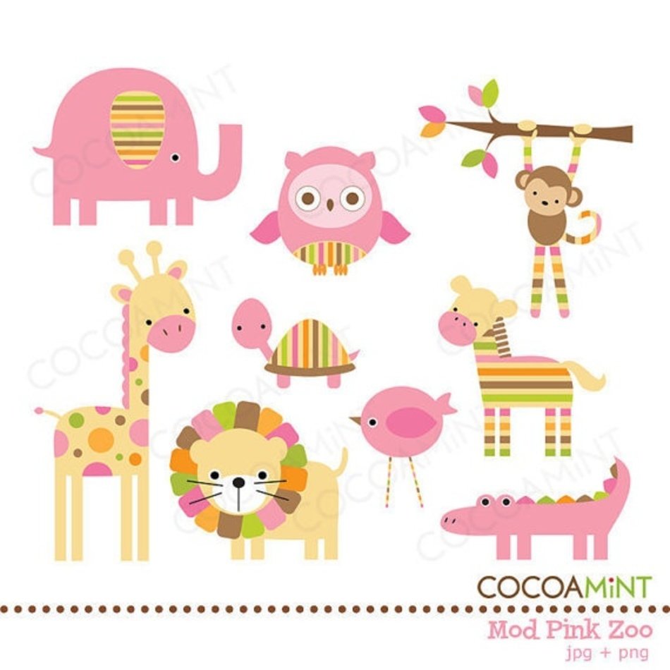 Pink Baby Animals Clip Art