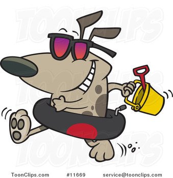 Cartoon Dog Wearing Sunglasses N2