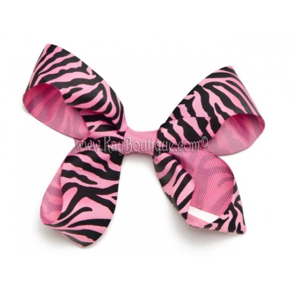 Hot Pink Zebra Bow Clip Art