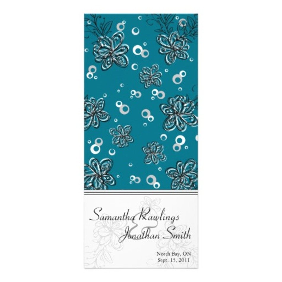 Wedding Program Blue amp Silver Bright Lights Full Color Rack Card