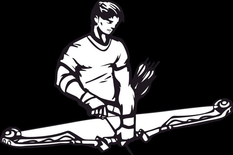 Clipart of Weight Lifting Silhouette