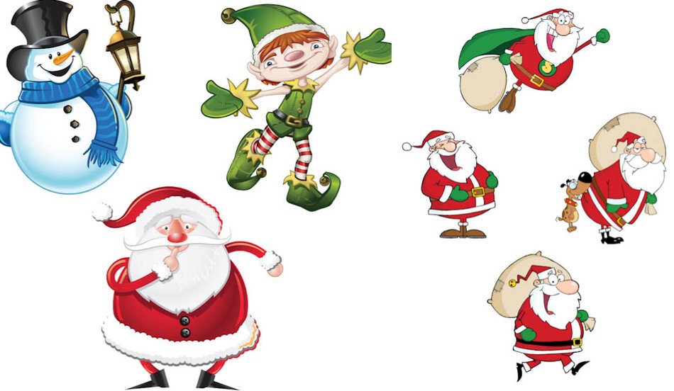 Colorful drawing for the Christmas clipart