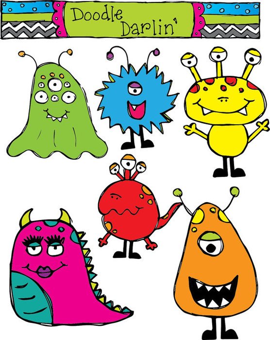 Monster Mash Clipart Set INSTANT DOWNLOAD