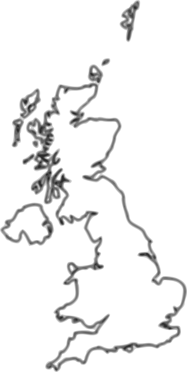 Black and white outline drawing of the map of United Kingdom free image ...