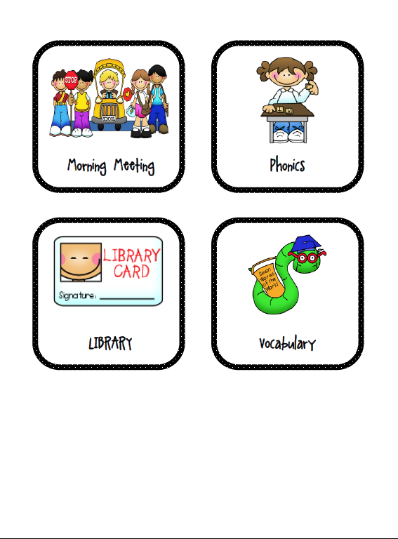 clipart for preschool daily schedule