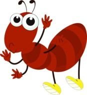 Cartoon red Ant drawing
