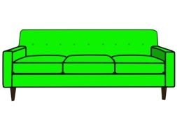 green sofa on a white background