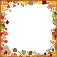 colorful Autumn leaves, Border, square frame