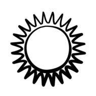 Sun Clip Art Black White