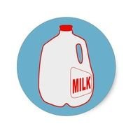 Cartoon Gallon Milk Jug Round Sticker