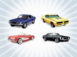 Classic Muscle Car Clip Art N2
