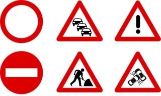 six prohibitory traffic signs