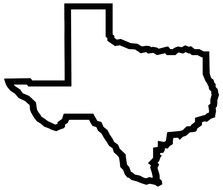 Texas map on a white background