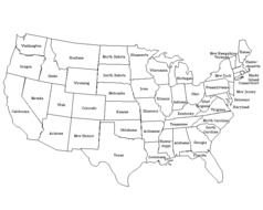 Printable Map Of United States With Labeled