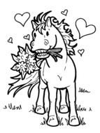 Horse Love Coloring Page drawing
