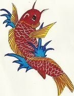 Koi Fish Tattoo Designs drawing