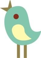 Clip art of blue Cute Bird