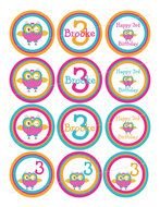 Colorful Owl Tokens clipart