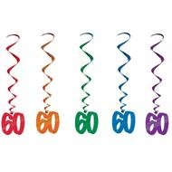 60th Birthday, colorful numbers with ribbons