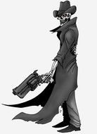 Skeleton Cowboy as a graphic illustration