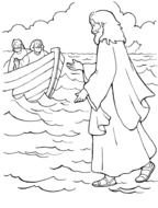 Jesus Walks On Water Coloring Page