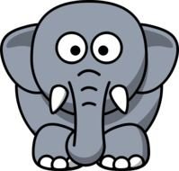 Cute cartoon elephant clipart