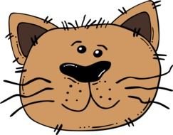 Cartoon brown Cat Face